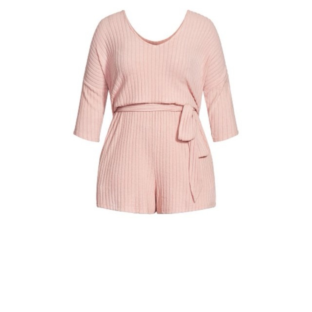 City Chic Women's Plus Size Ella Romper Deep V-Neck Relaxed Fit